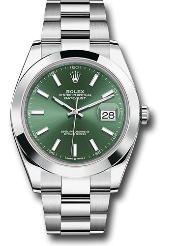Rolex Datejust 41mm Stainless Steel Mint Green Dial Ref. 126300