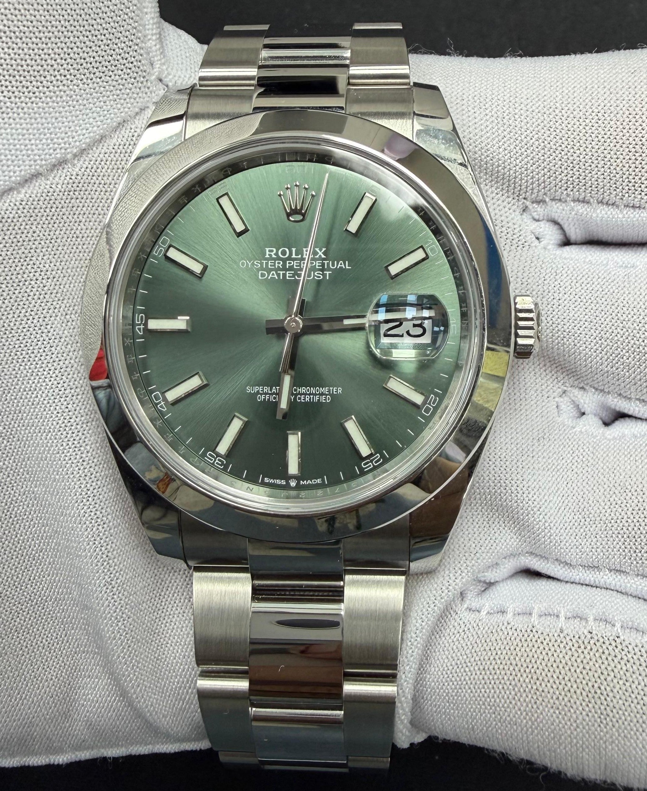 Rolex Datejust 41mm Stainless Steel Mint Green Dial Ref. 126300