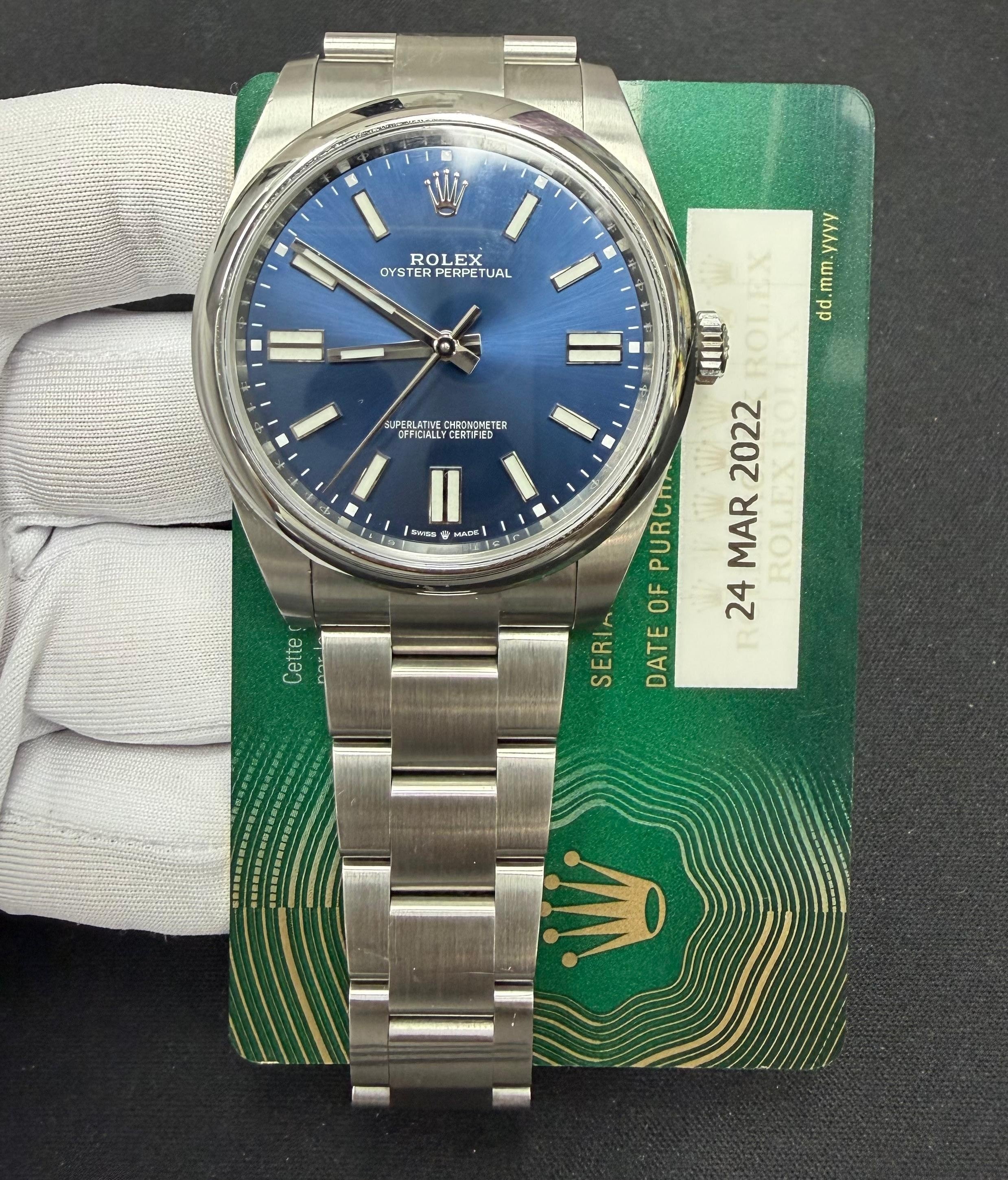 Rolex Oyster Perpetual 41mm Stainless Steel Blue Dial Ref. 124300