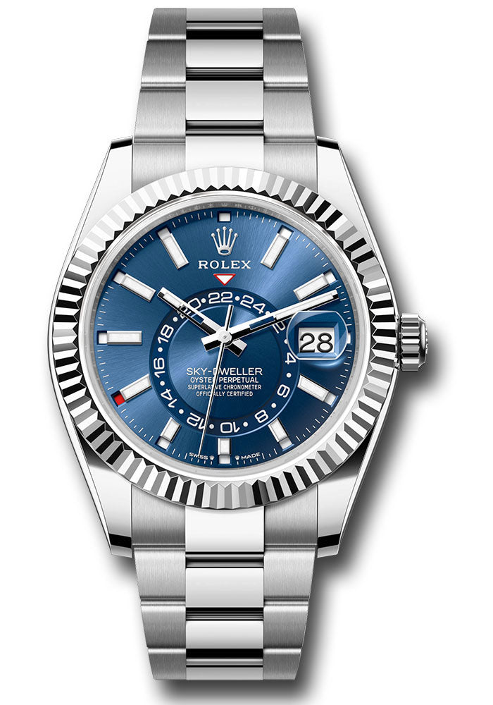 Rolex Sky Dweller 42mm Stainless Steel Bright Blue Dial Ref. 336934