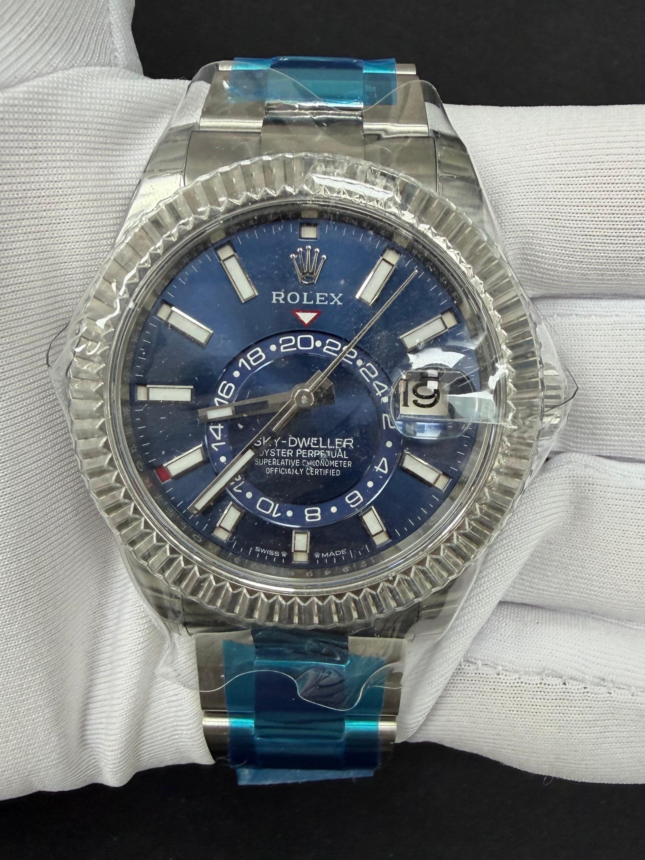 Rolex Sky Dweller 42mm Stainless Steel Bright Blue Dial Ref. 336934