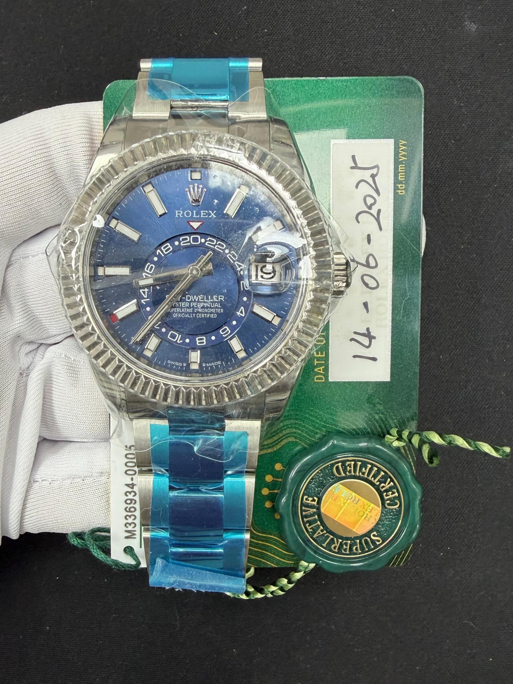 Rolex Sky Dweller 42mm Stainless Steel Bright Blue Dial Ref. 336934
