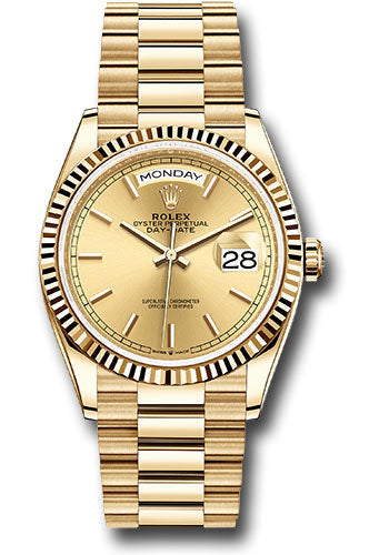 Rolex Day-Date 36mm 18K Yellow Gold Champagne Dial Ref. 128238