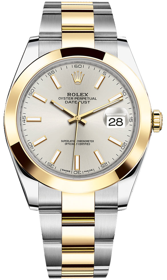 Rolex Datejust 41mm Two-Tone 18K Yellow Gold & Steel Silver Dial Ref. 126303