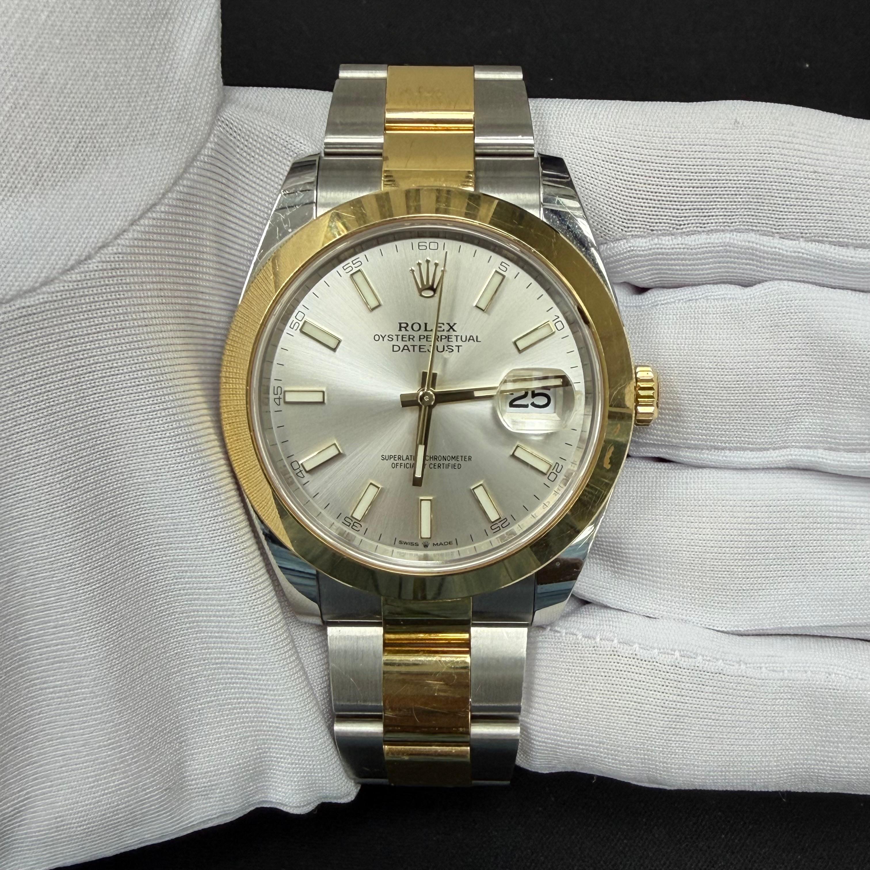 Rolex Datejust 41mm Two-Tone 18K Yellow Gold & Steel Silver Dial Ref. 126303