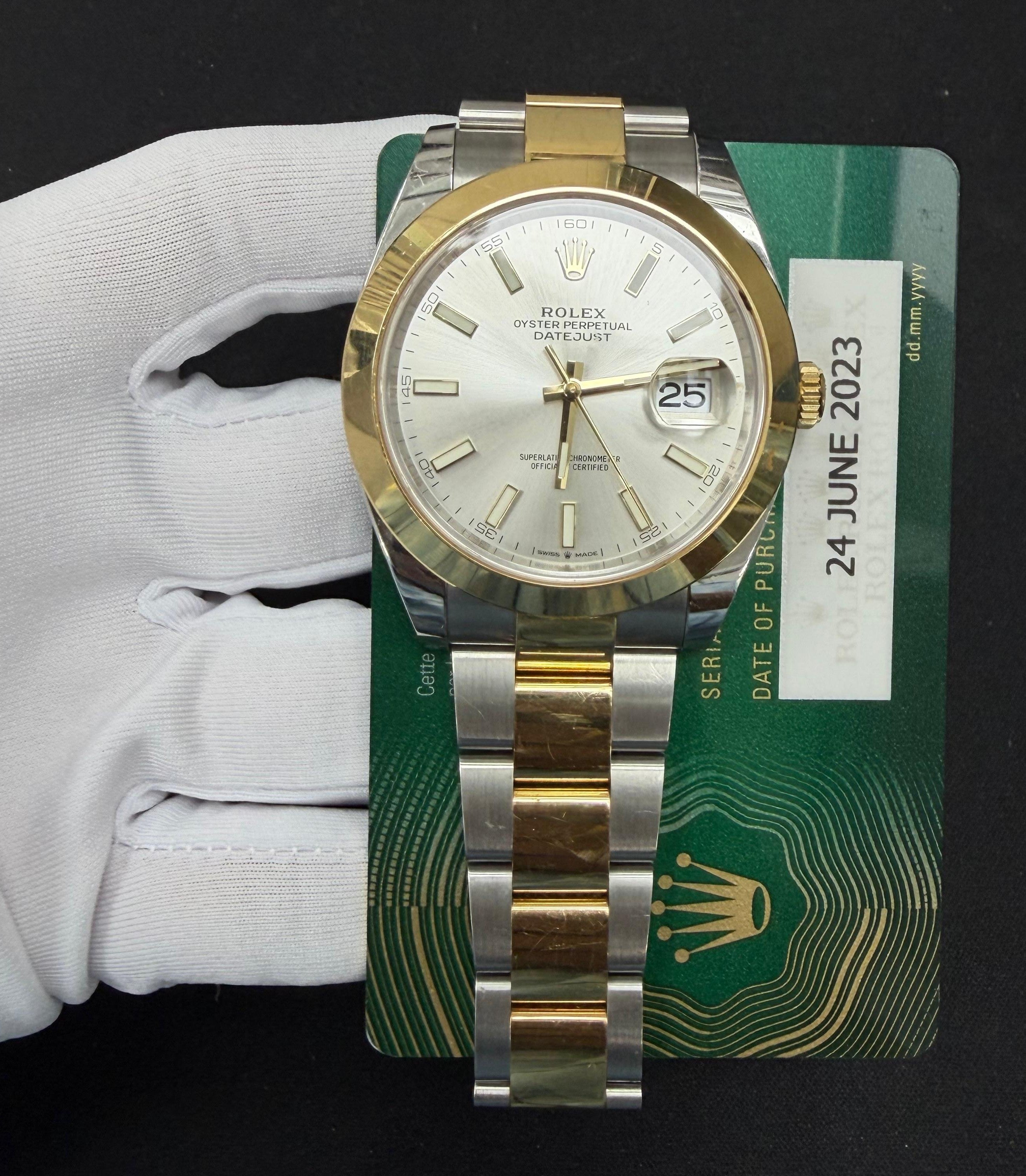 Rolex Datejust 41mm Two-Tone 18K Yellow Gold & Steel Silver Dial Ref. 126303