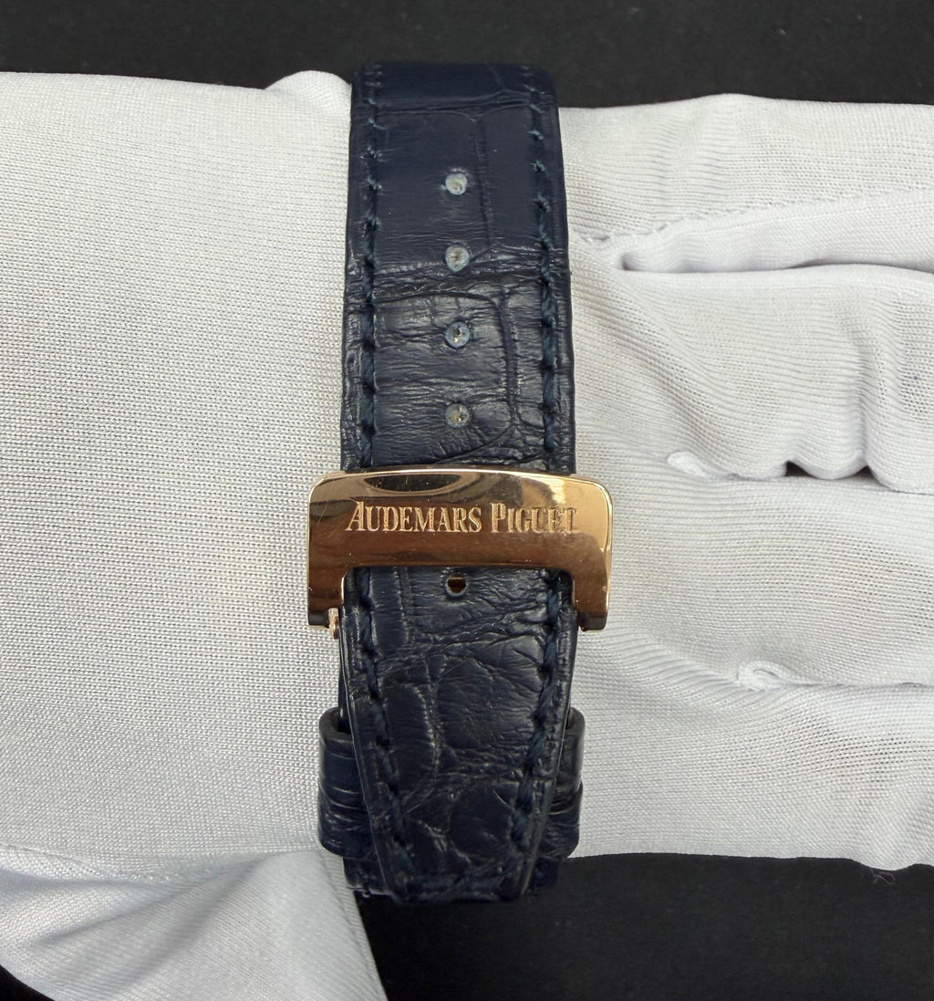 Audemars Piguet Royal Oak 41mm 18K Rose Gold Blue Tapisserie Dial Ref. 266331OR00D35CR.01
