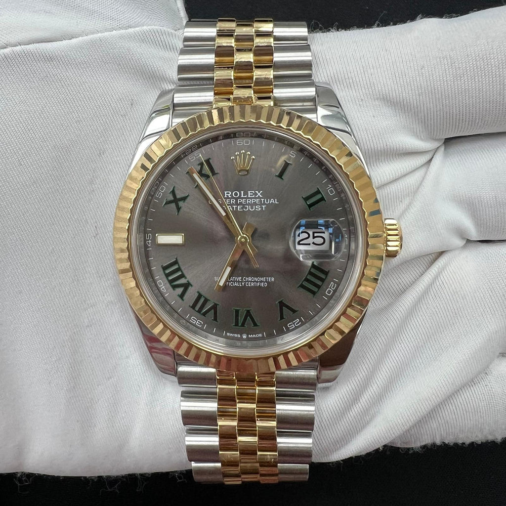 Rolex Datejust 41mm Two-Tone 18K Yellow Gold & Steel Wimbledon Dial Ref. 126333
