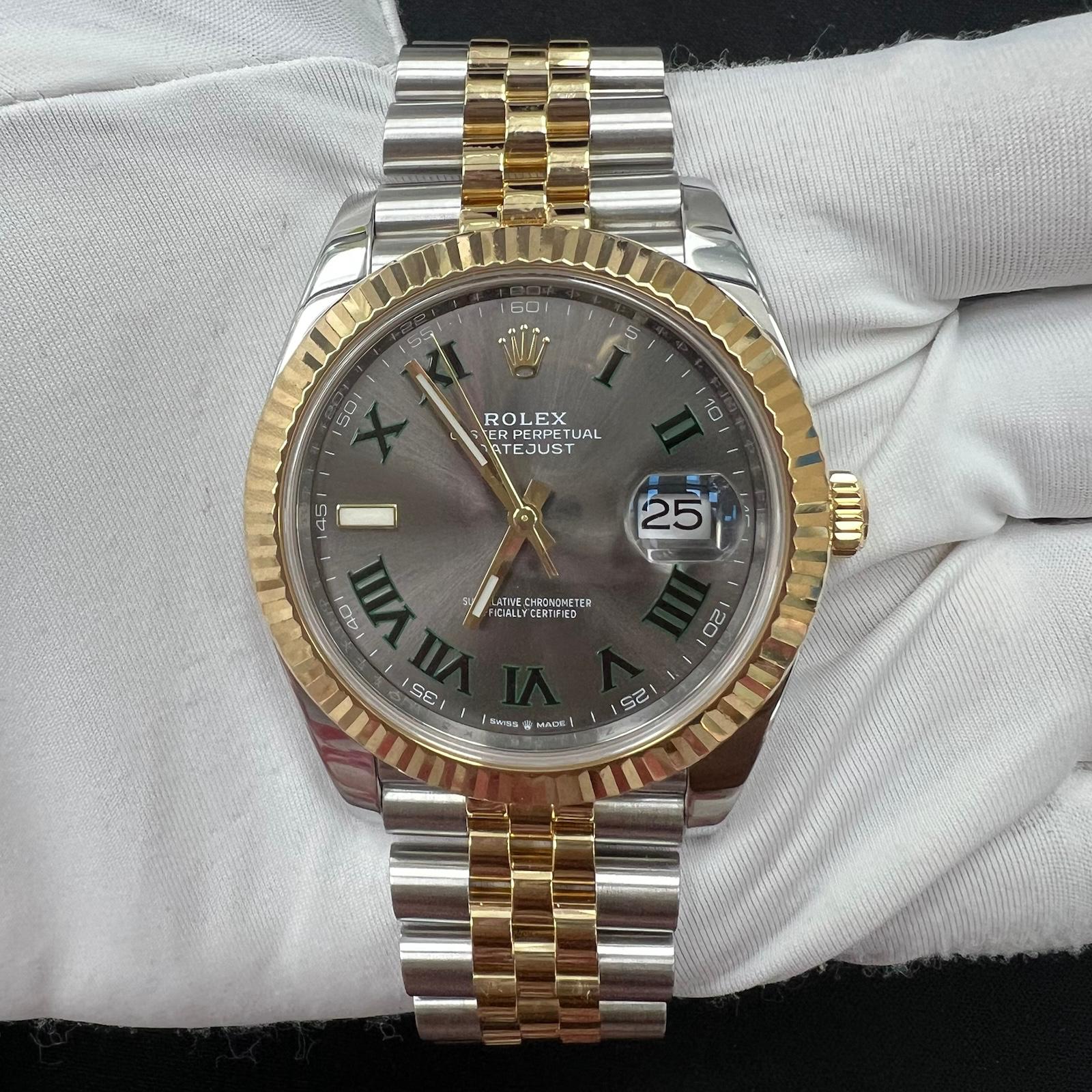 Rolex Datejust 41mm Two-Tone 18K Yellow Gold & Steel Wimbledon Dial Ref. 126333