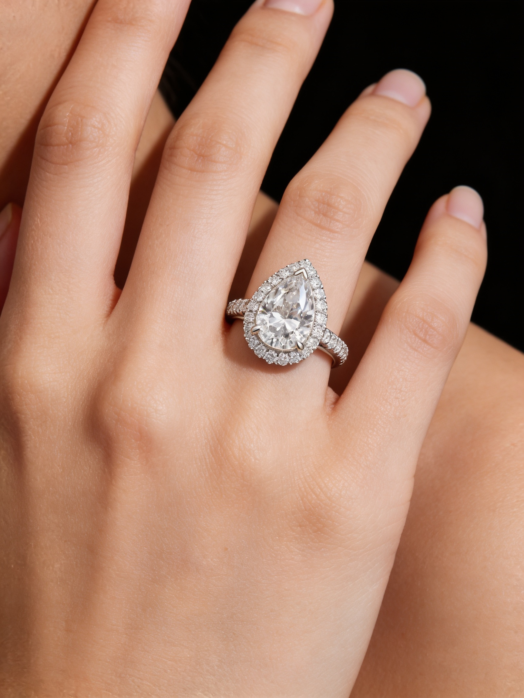 18K Pear Ring