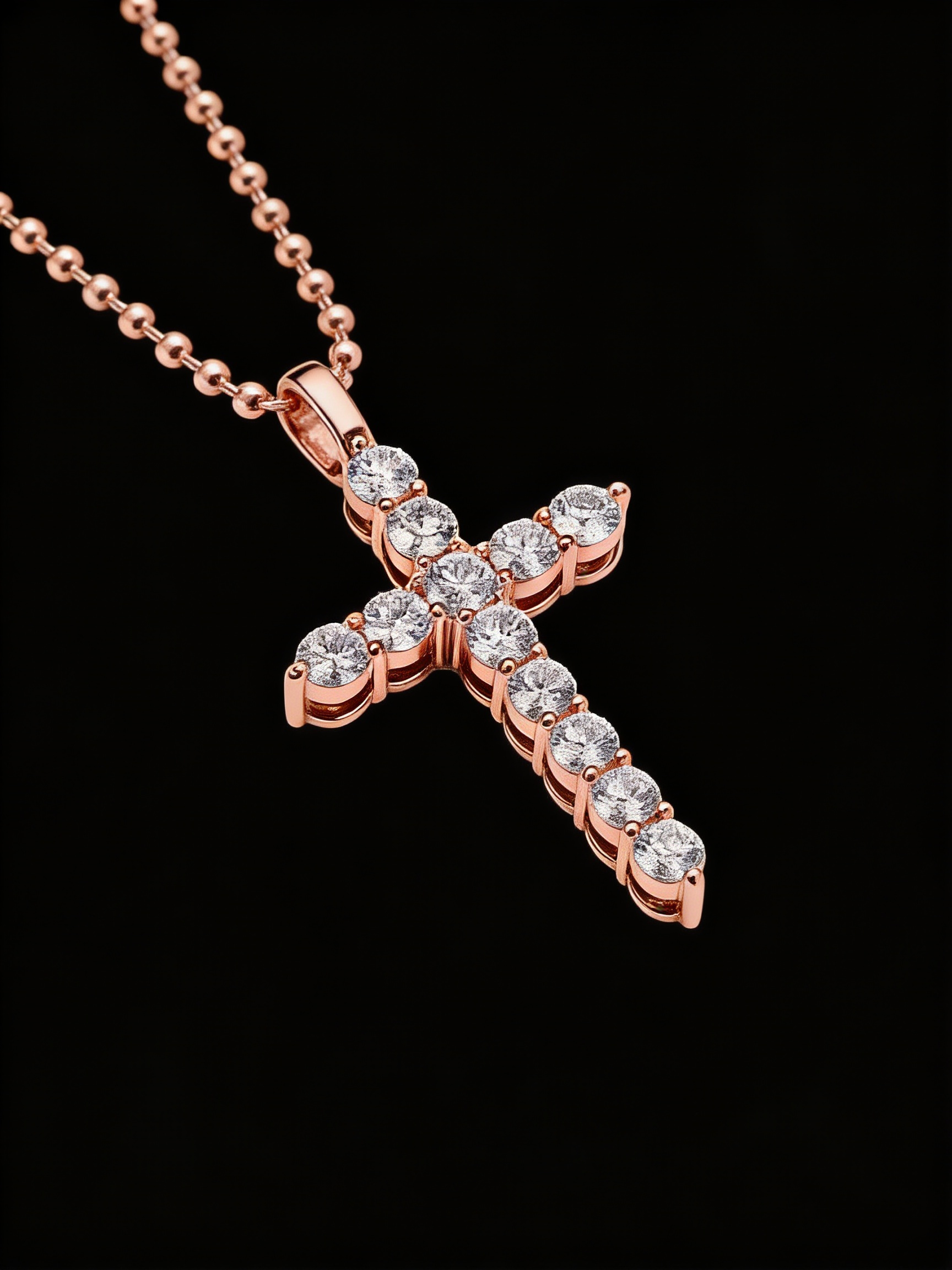 14K Diamond Cross Pendant