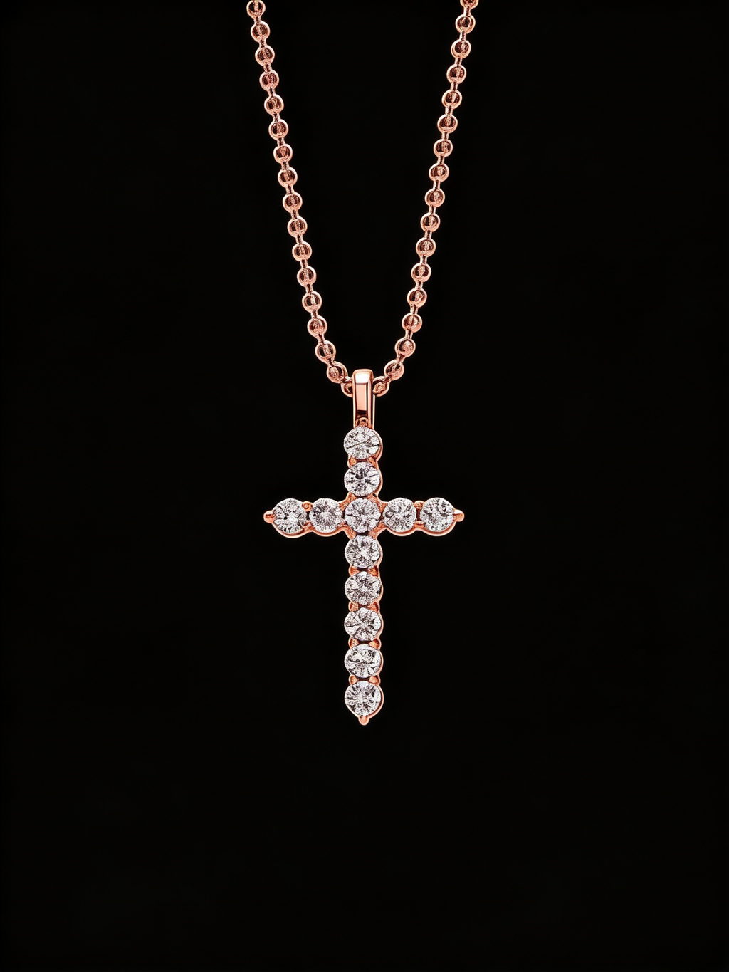 14K Diamond Cross Pendant