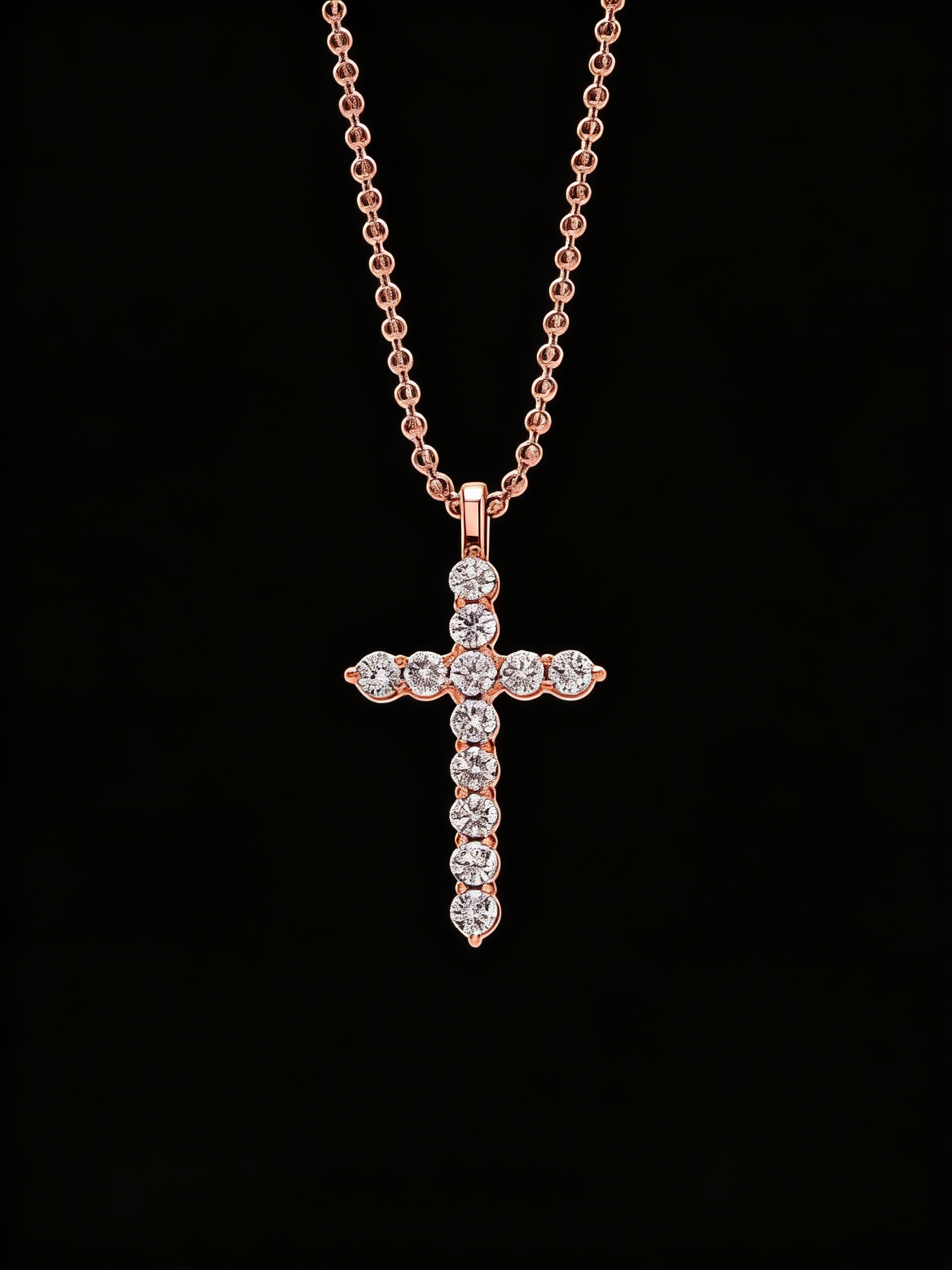 14K Diamond Cross Pendant