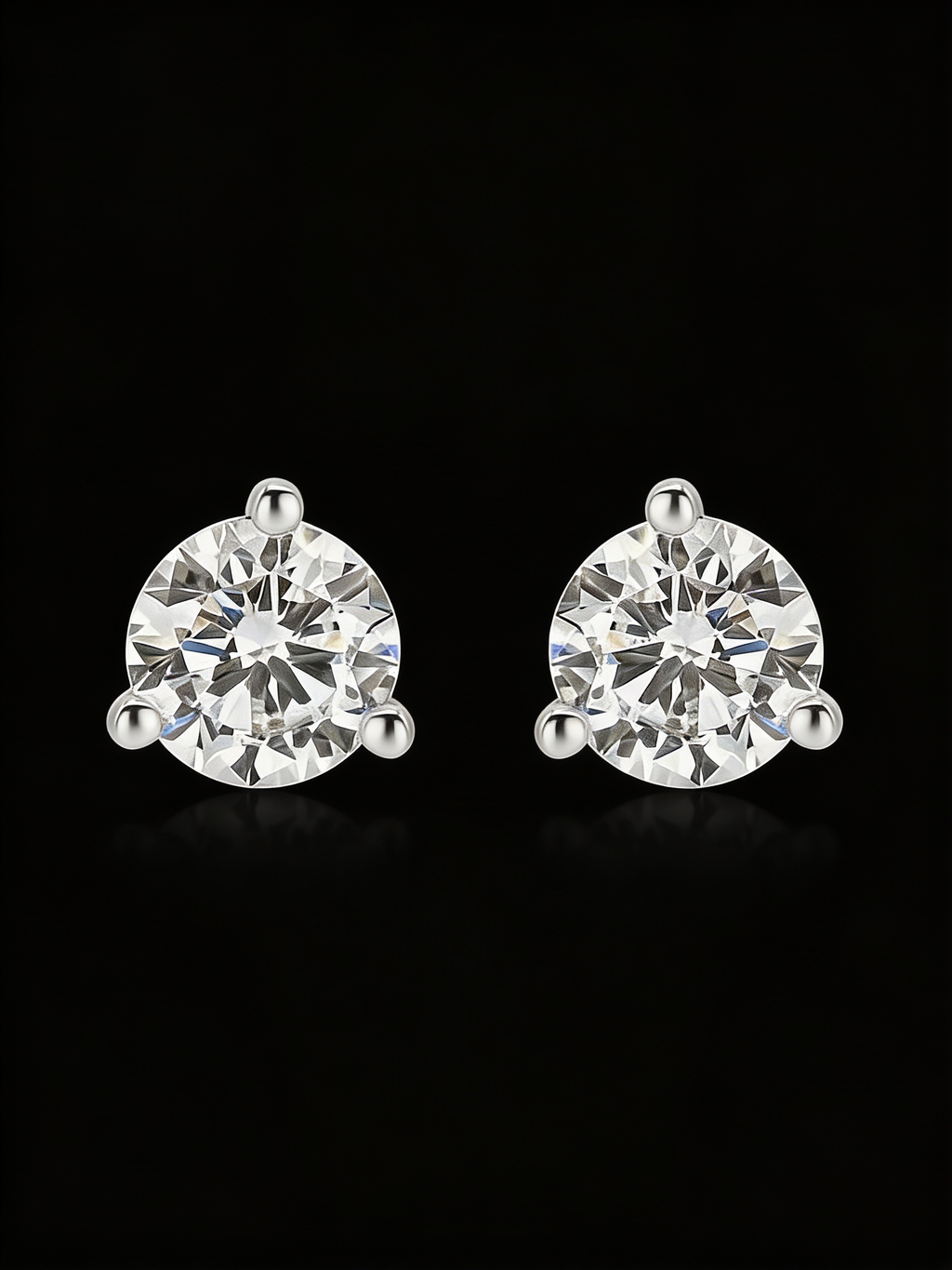 14K 4 Prong Basket Push Back Stud Earring