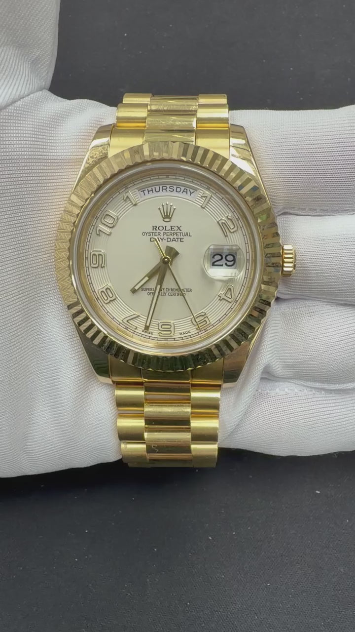 Rolex Day-Date II 41mm 18K Yellow Gold Ivory Dial Ref. 218238