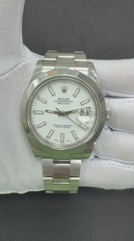 Rolex Datejust II 41mm Stainless Steel White Dial Ref. 116300