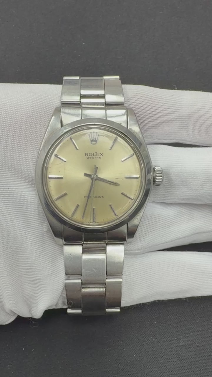 Rolex Oyster Precision 34mm Stainless Steel Pale Yellow Dial Ref. 6426