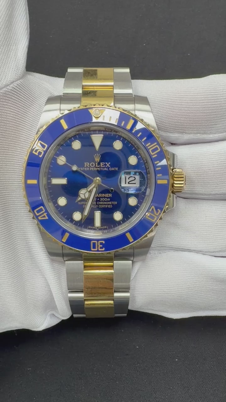 Rolex Submariner Date 40mm Two-Tone 18K Yellow Gold & Steel Blue Dial Ref. 116613LB