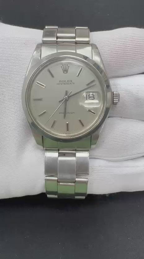 Rolex Oysterdate 34mm Stainless Steel Silver Dial Ref. 6694