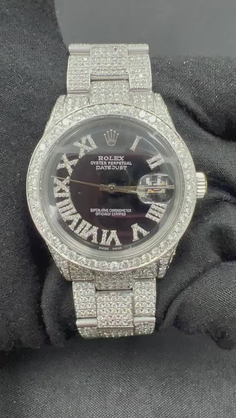 Rolex Datejust 36mm Stainless Steel Black Roman Dial Ref. 178270