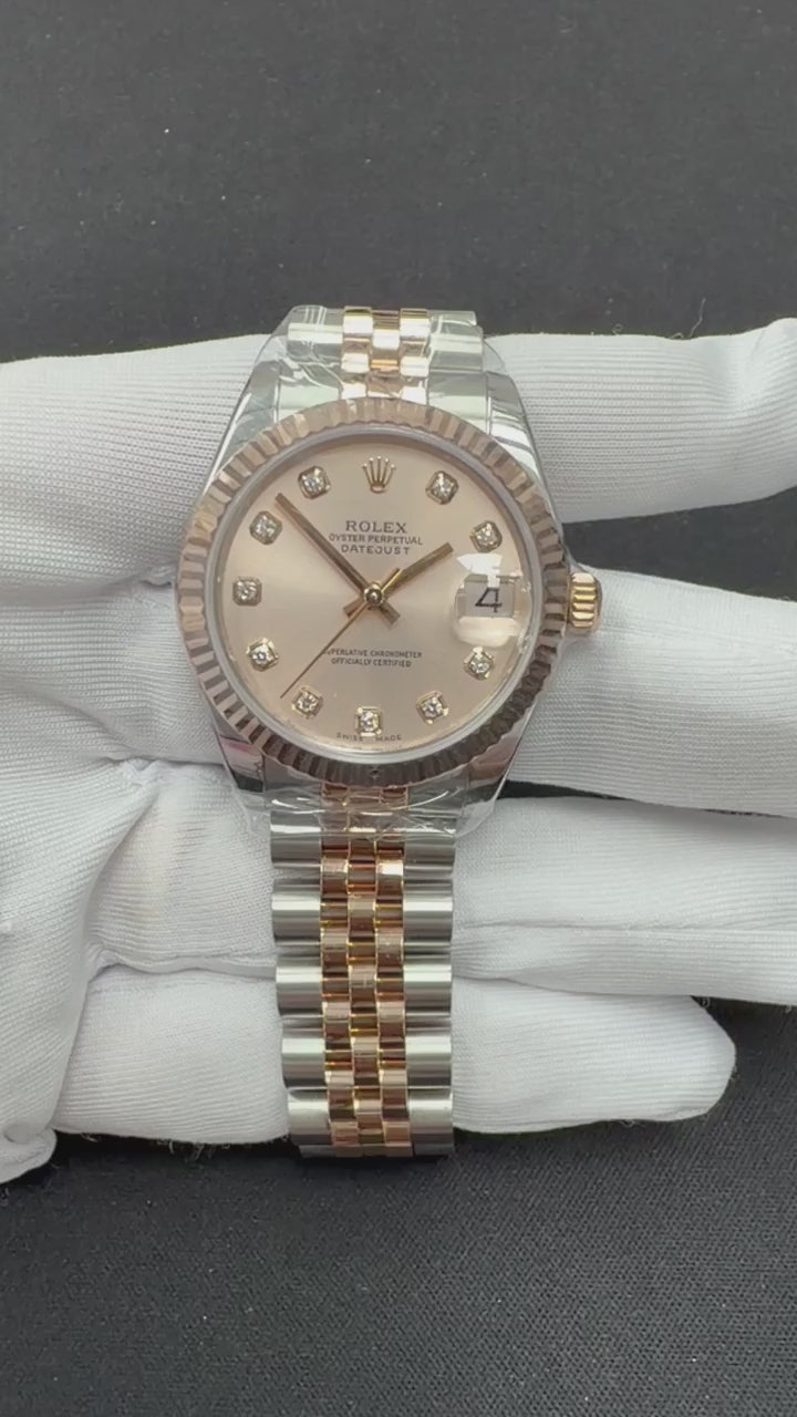 Rolex Datejust 31mm Two-Tone 18K Rose Gold & Steel Sundust MOP Diamond Dial Ref. 178271