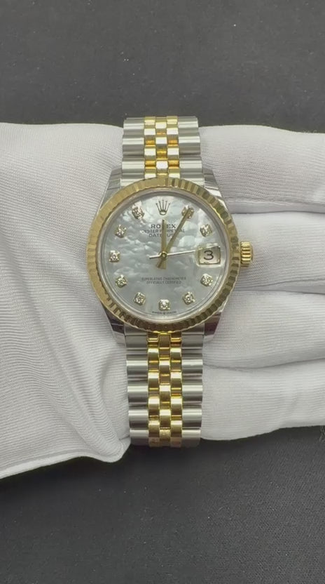 Rolex Datejust 31mm Two-Tone 18K Yellow Gold & Steel MOP Diamond Dial Ref. 278273