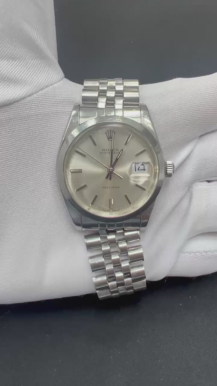 Rolex Oysterdate 34mm Stainless Steel Silver Dial Ref. 6694