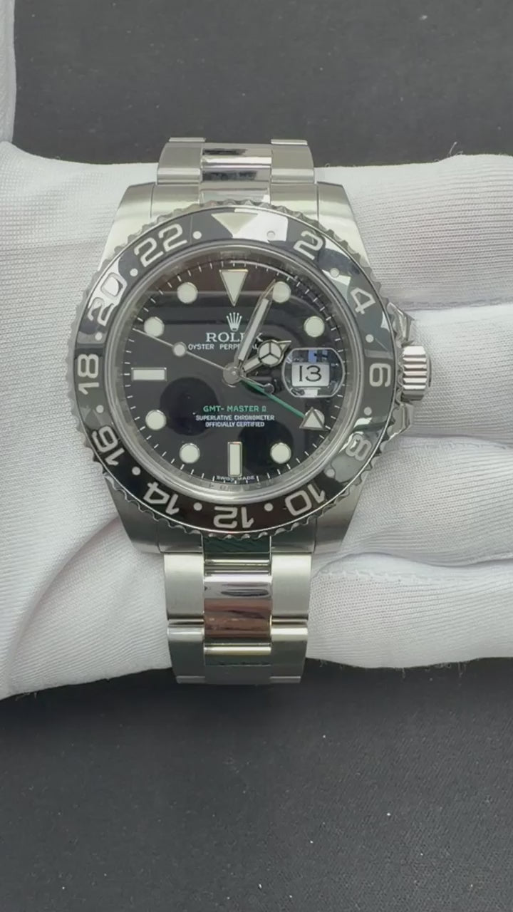 Rolex GMT Master II 40mm Stainless Steel Black Dial Ref. 116710LN