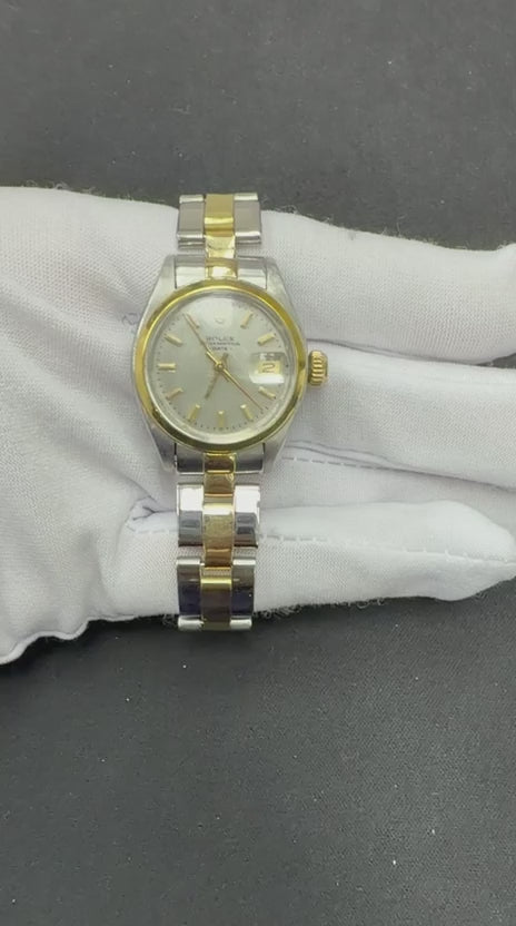 Rolex Lady Date Just 26mm Two-Tone 18K Yellow Gold & Steel Silver Dial Ref. 6917