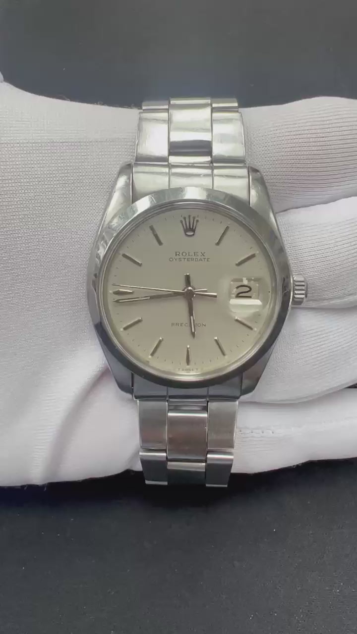 Rolex Oysterdate 34mm Stainless Steel Silver Dial Ref. 6694