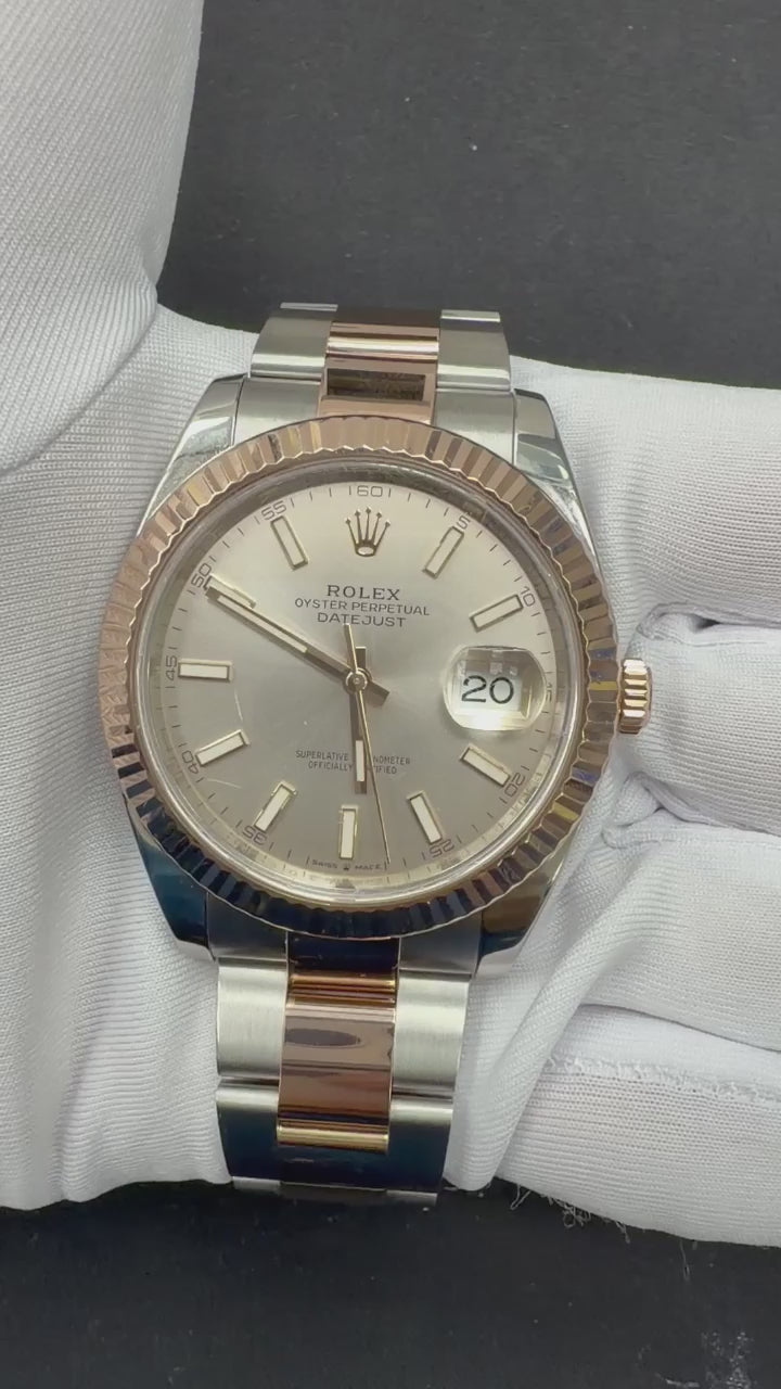 Rolex Datejust 41mm Two-Tone 18K Rose Gold & Steel Sundust Dial Ref. 126331