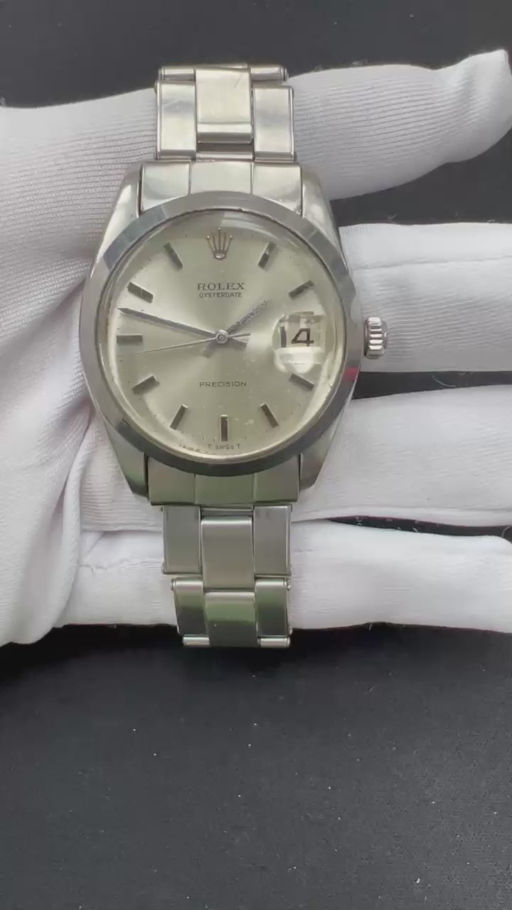 Rolex Oysterdate 34mm Stainless Steel Silver Dial Ref. 6694
