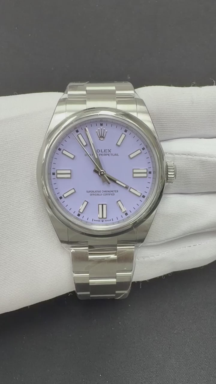Rolex Oyster Perpetual 41mm Stainless Steel Lavender Dial Ref. 134300