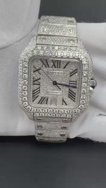 Cartier Santos 40mm Stainless Steel Roman Diamond Dial Ref. WSSA0018
