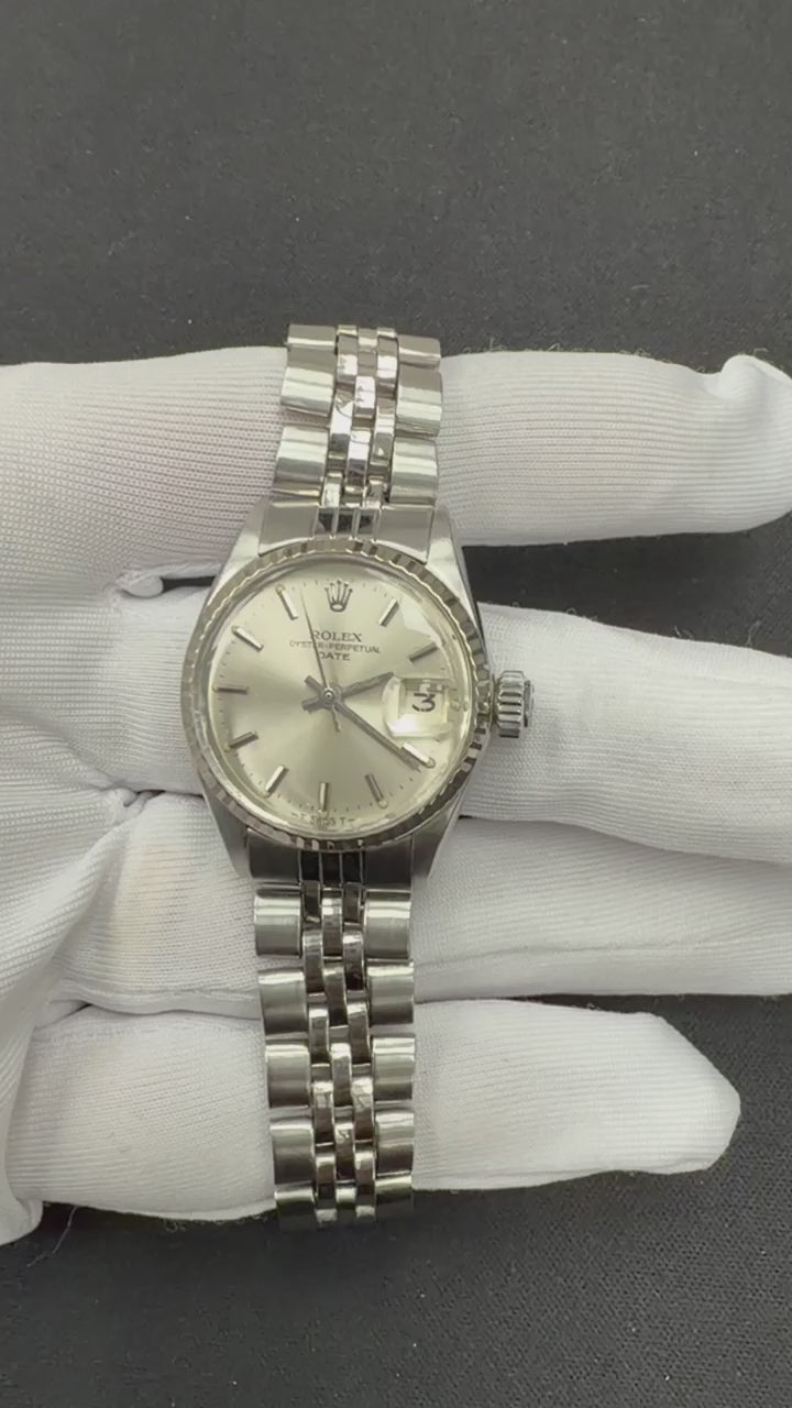 Rolex Lady Date Just 26mm Stainless Steel Silver Dial Ref. 6517