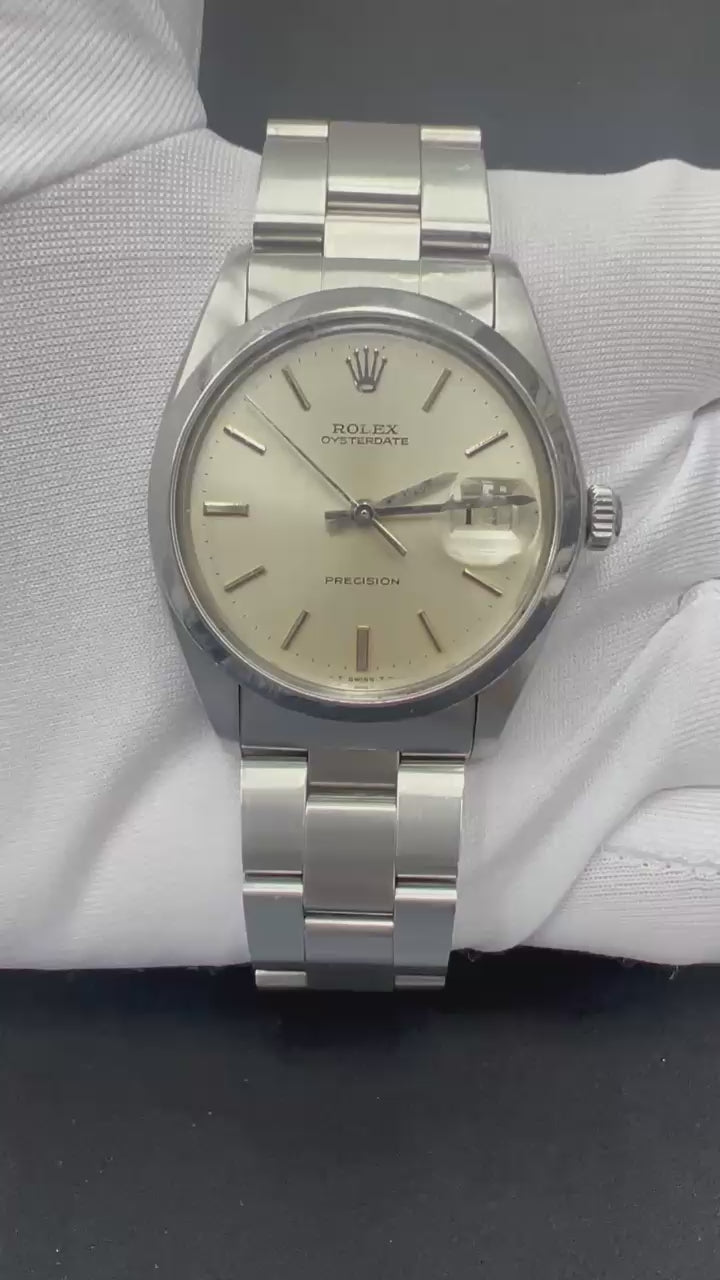 Rolex Oysterdate 34mm Stainless Steel Silver Dial Ref. 6694