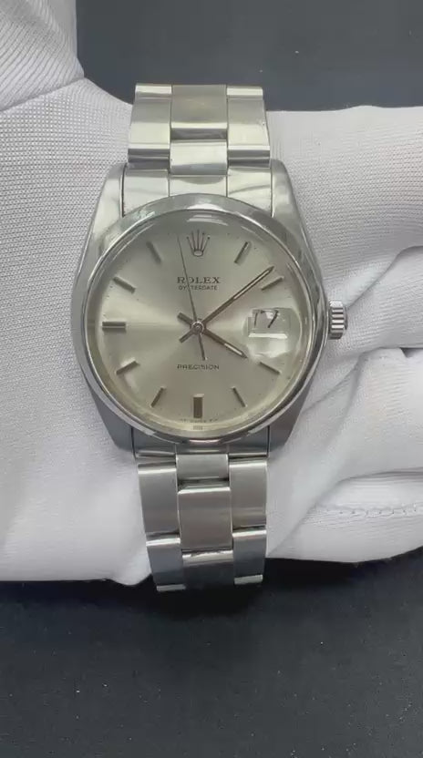 Rolex Oysterdate 34mm Stainless Steel Silver Dial Ref. 6694