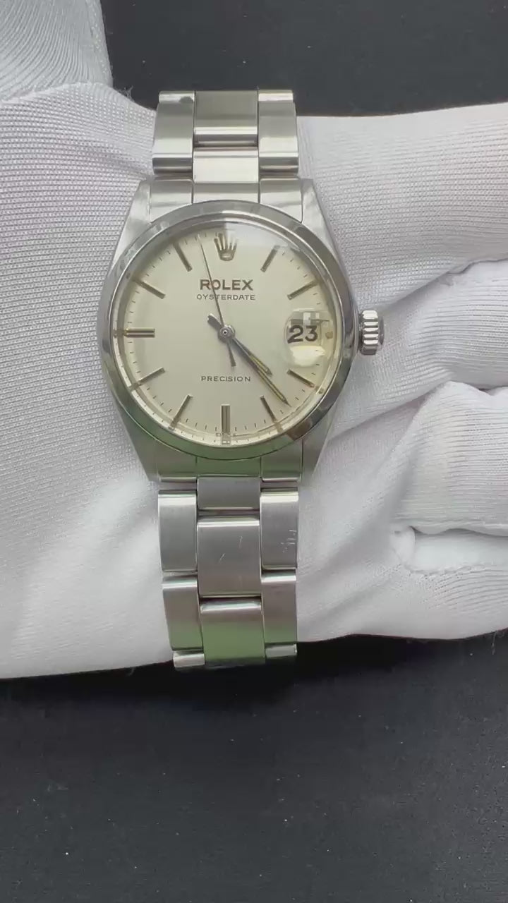 Rolex Oysterdate 31mm Stainless Steel Silver Dial Ref. 6466