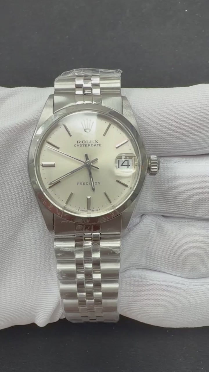 Rolex Oysterdate 34mm Stainless Steel Silver Dial