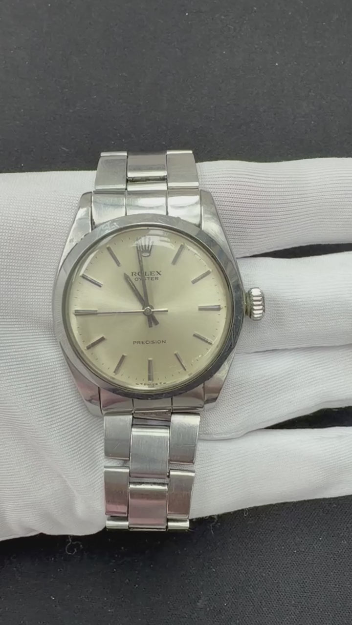 Rolex Oyster Precision 34mm Stainless Steel Silver Dial Ref. 6426