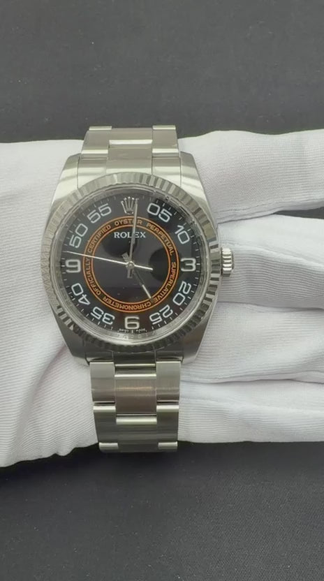 Rolex Oyster Perpetual 36mm Stainless Steel Black Arabic Dial Ref. 116034