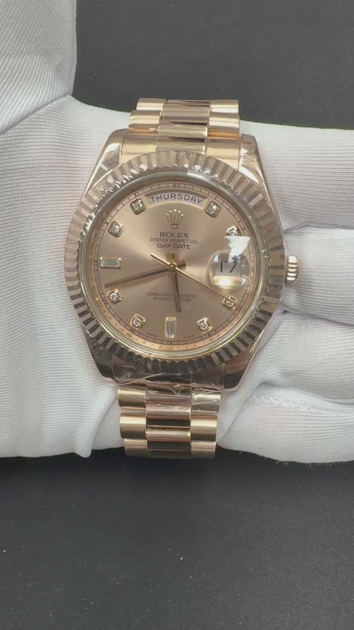 Rolex Day-Date 41mm 18K Rose Gold Pink Diamond Dial Ref. 218235