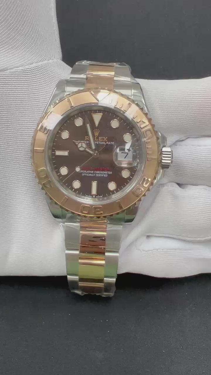 Rolex Yachtmaster 40mm Two-Tone 18K Rose Gold & Steel Chocolate Dial Ref. 126621