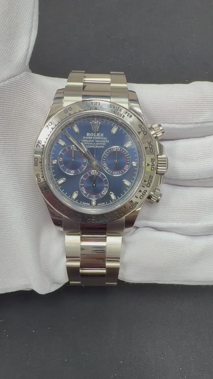 Rolex Daytona 40mm 18K White Gold Blue Dial Ref. 116509