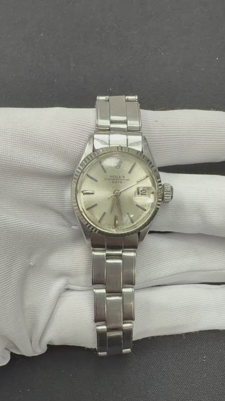 Rolex Lady Date Just 26mm Stainless Steel Silver Dial Ref. 6517
