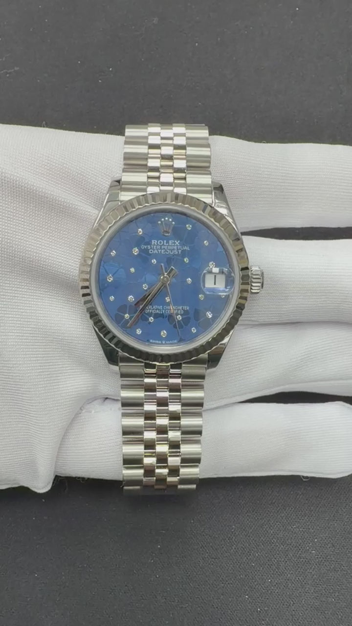 Rolex Datejust 34mm Stainless Steel Blue Azzuro Dial