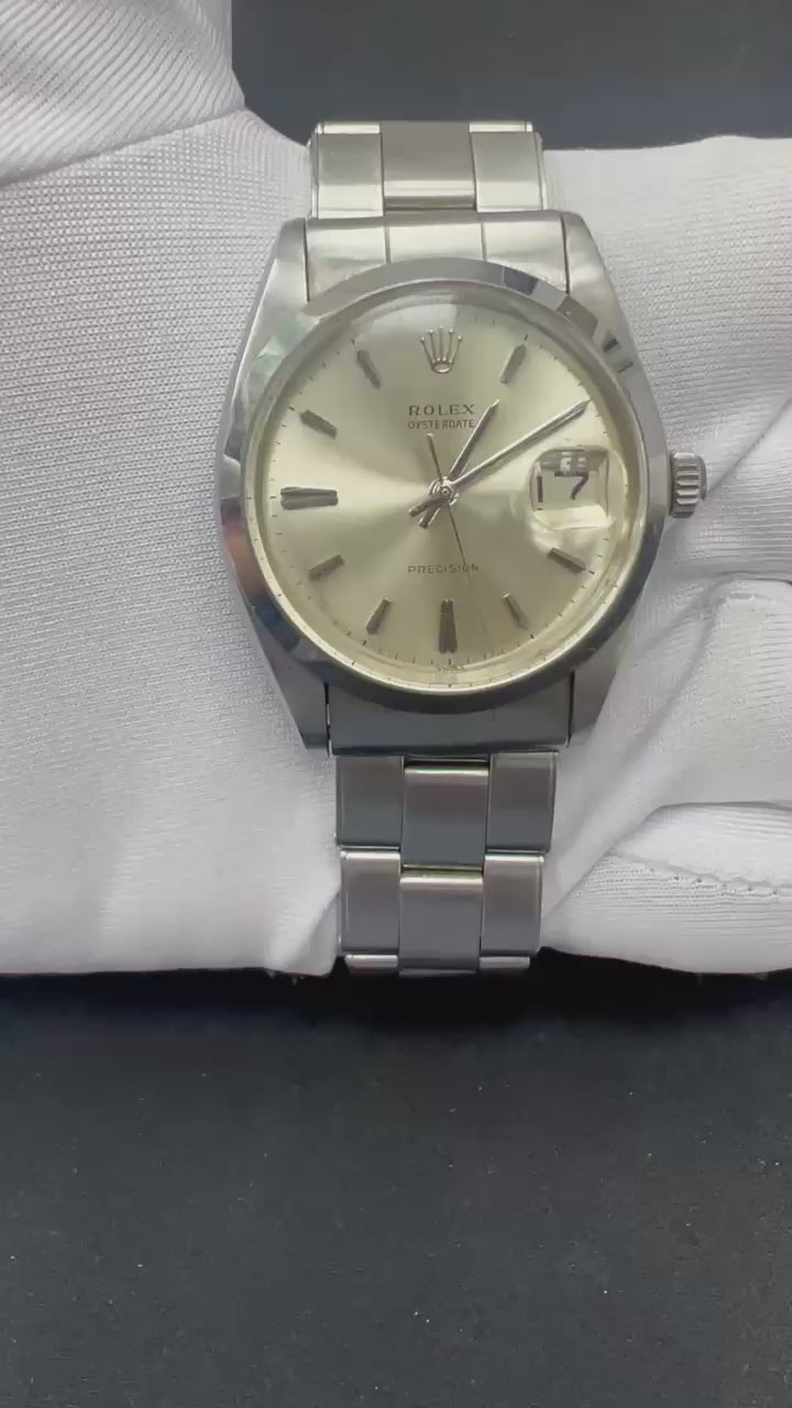Rolex Oysterdate 34mm Stainless Steel Silver Dial Ref. 6694