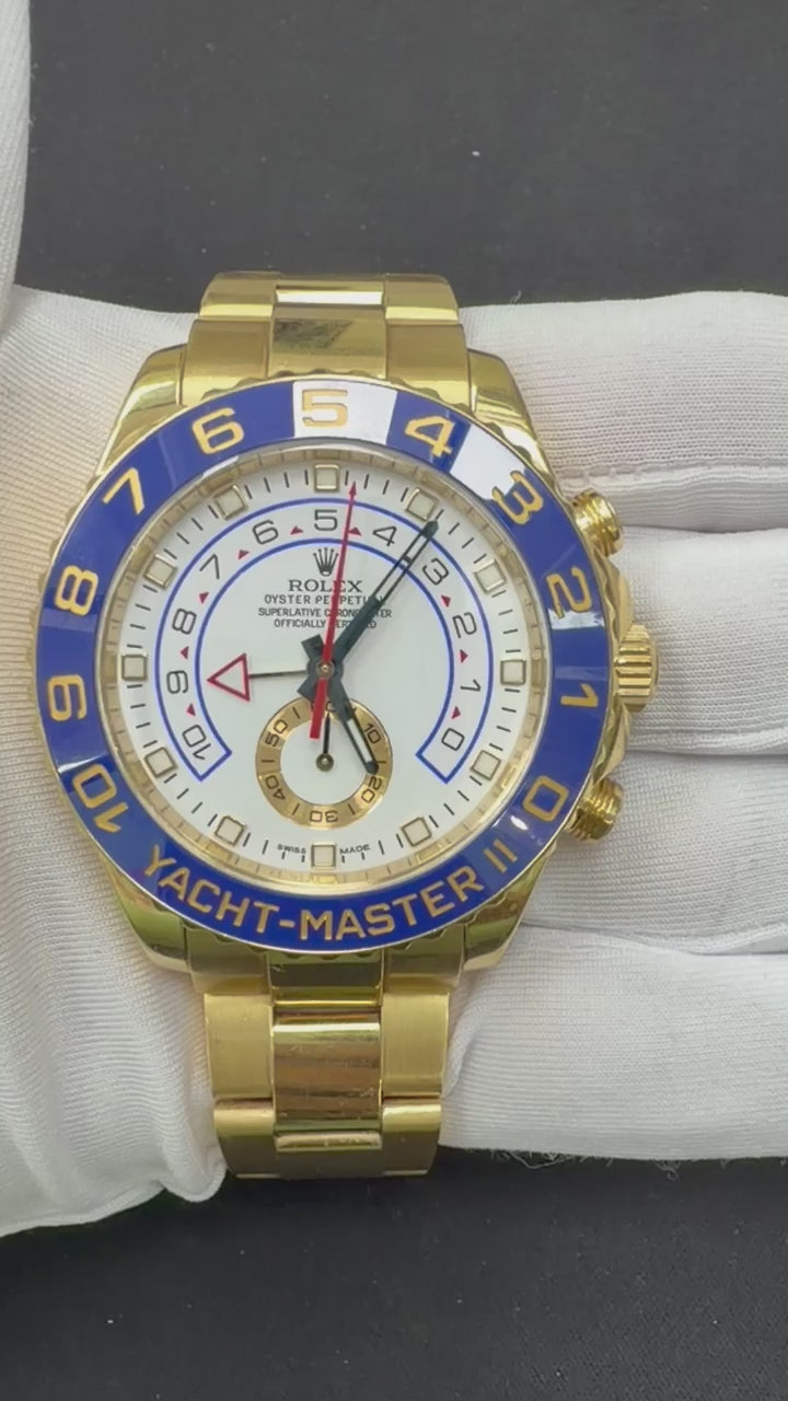 Rolex Yacht-Master II 44mm 18K Yellow Gold White Dial Ref. 116688