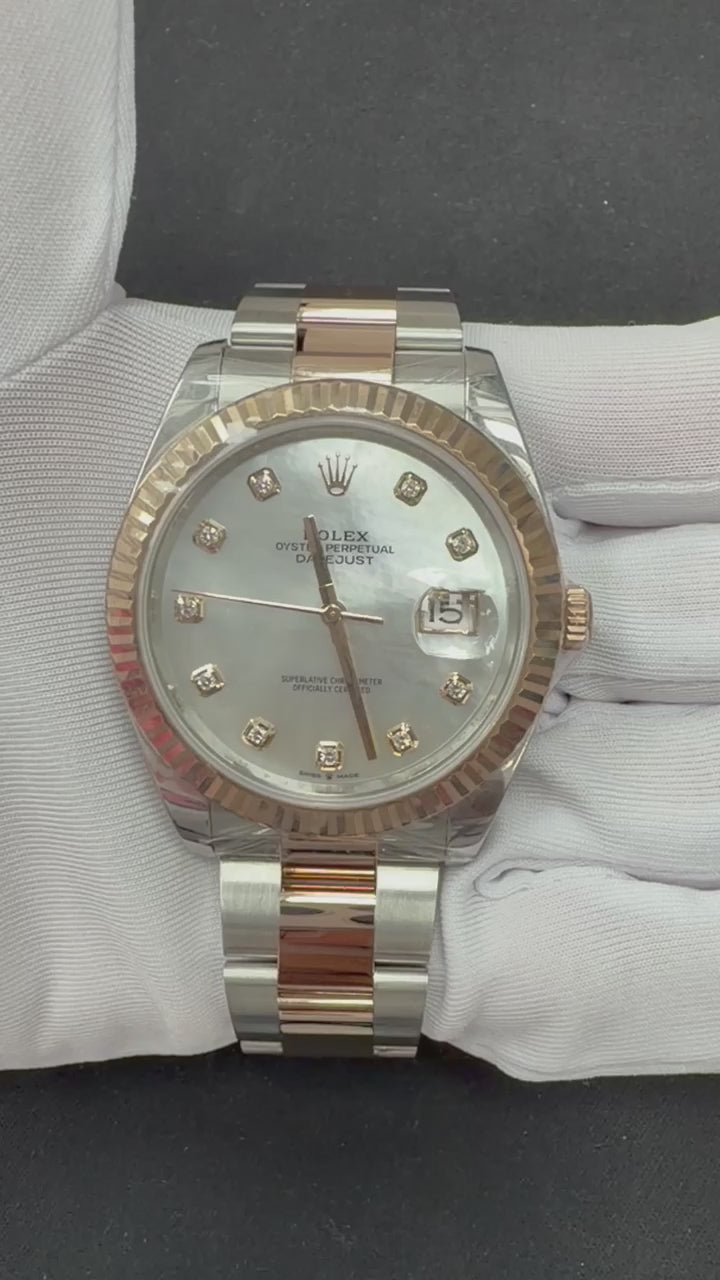 Rolex Datejust 41mm Two-Tone 18K Rose Gold & Steel MOP Diamond Dial Ref. 126331