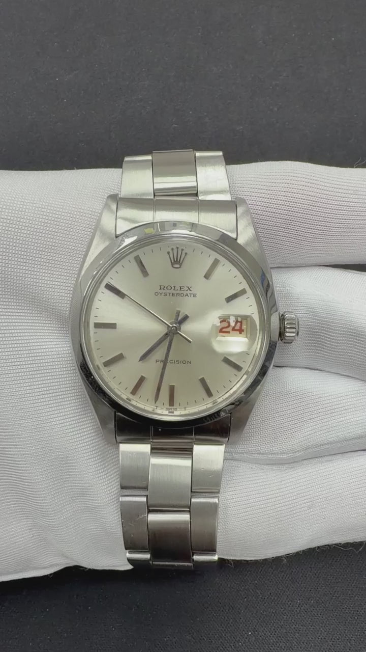 Rolex Precision 34mm Stainless Steel Silver Dial Ref. 6494